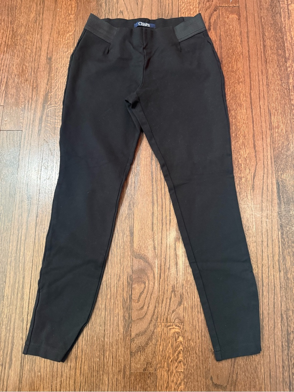 Chaps Black Stretch Ponte Ankle Pants